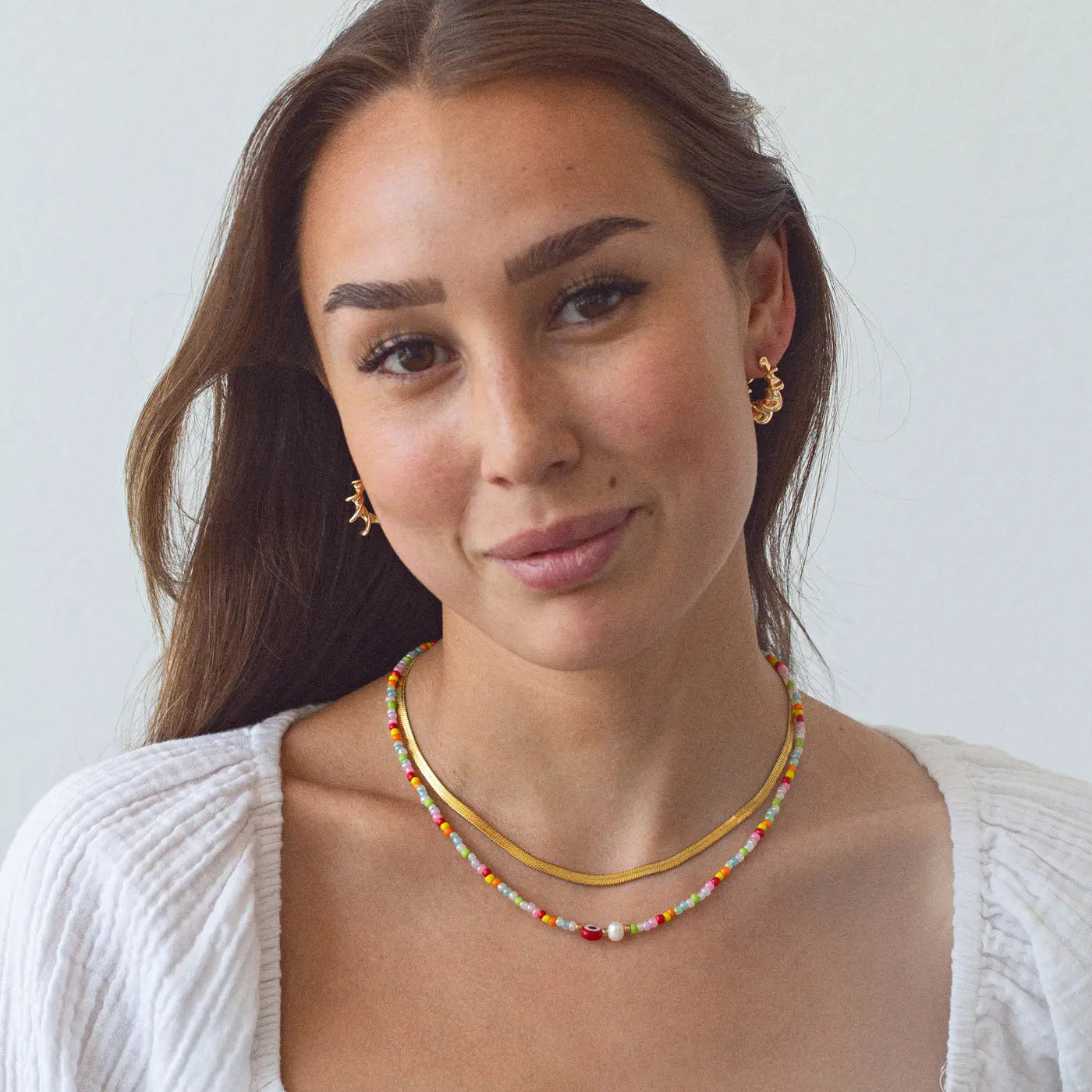 Suzy - Evil Eye Bunte Perlenkette