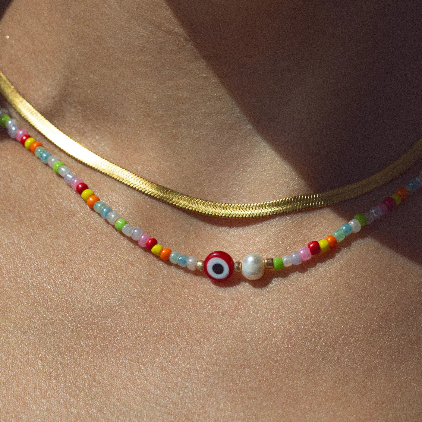 Suzy - Evil Eye Bunte Perlenkette