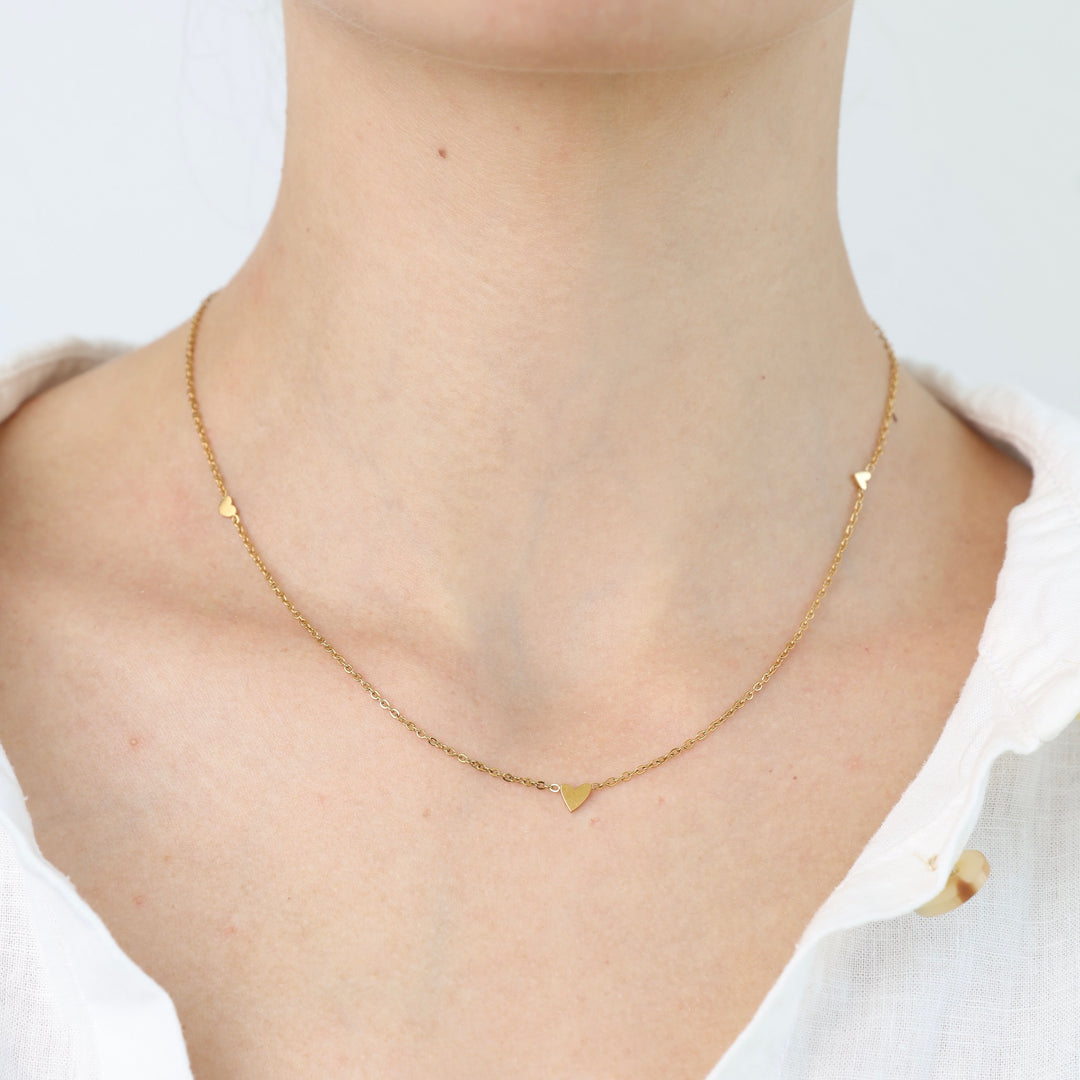 Sarah - Collier 3 Petits Coeurs Acier Inoxydable