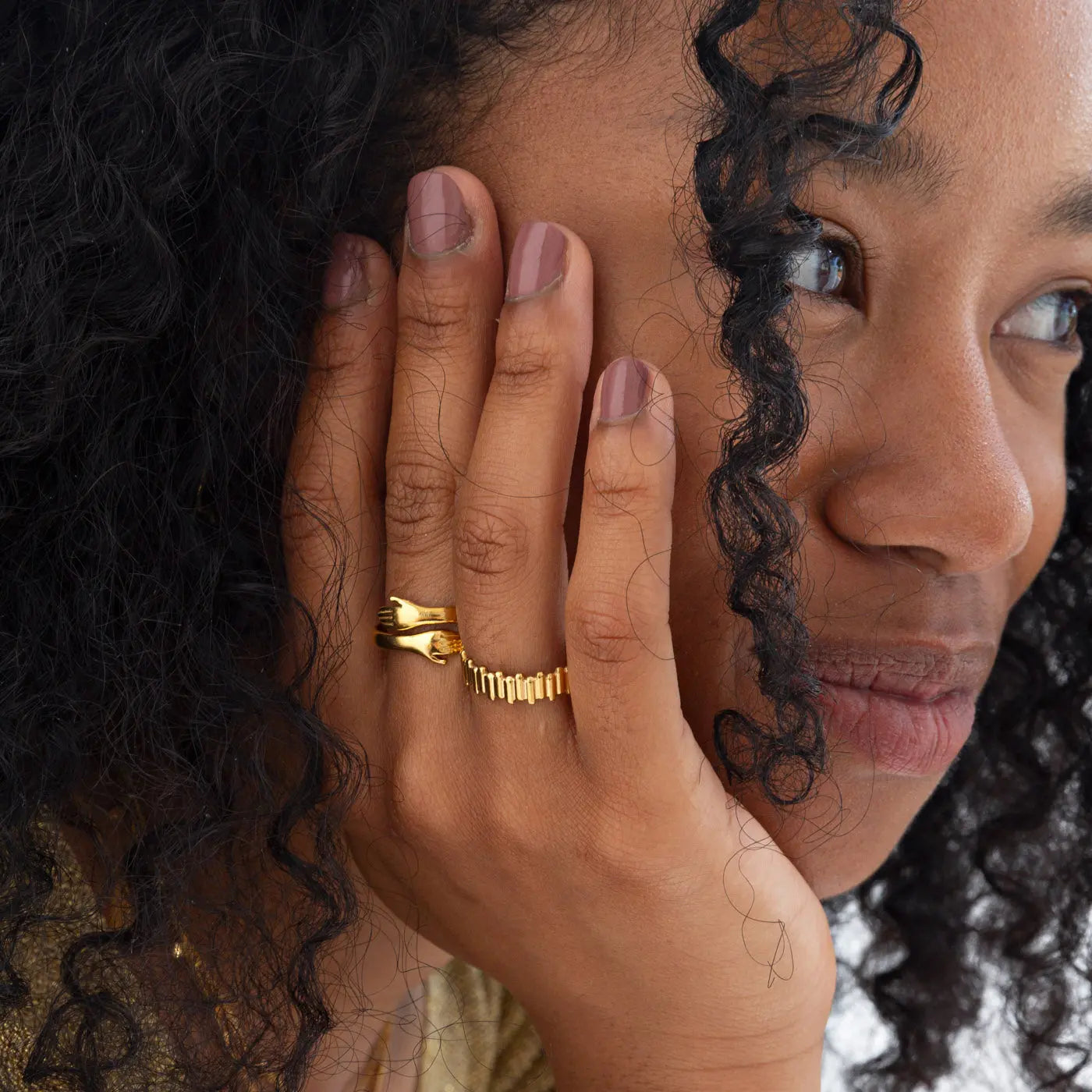 Cleo – Skulptur verstellbarer Ring aus Edelstahl