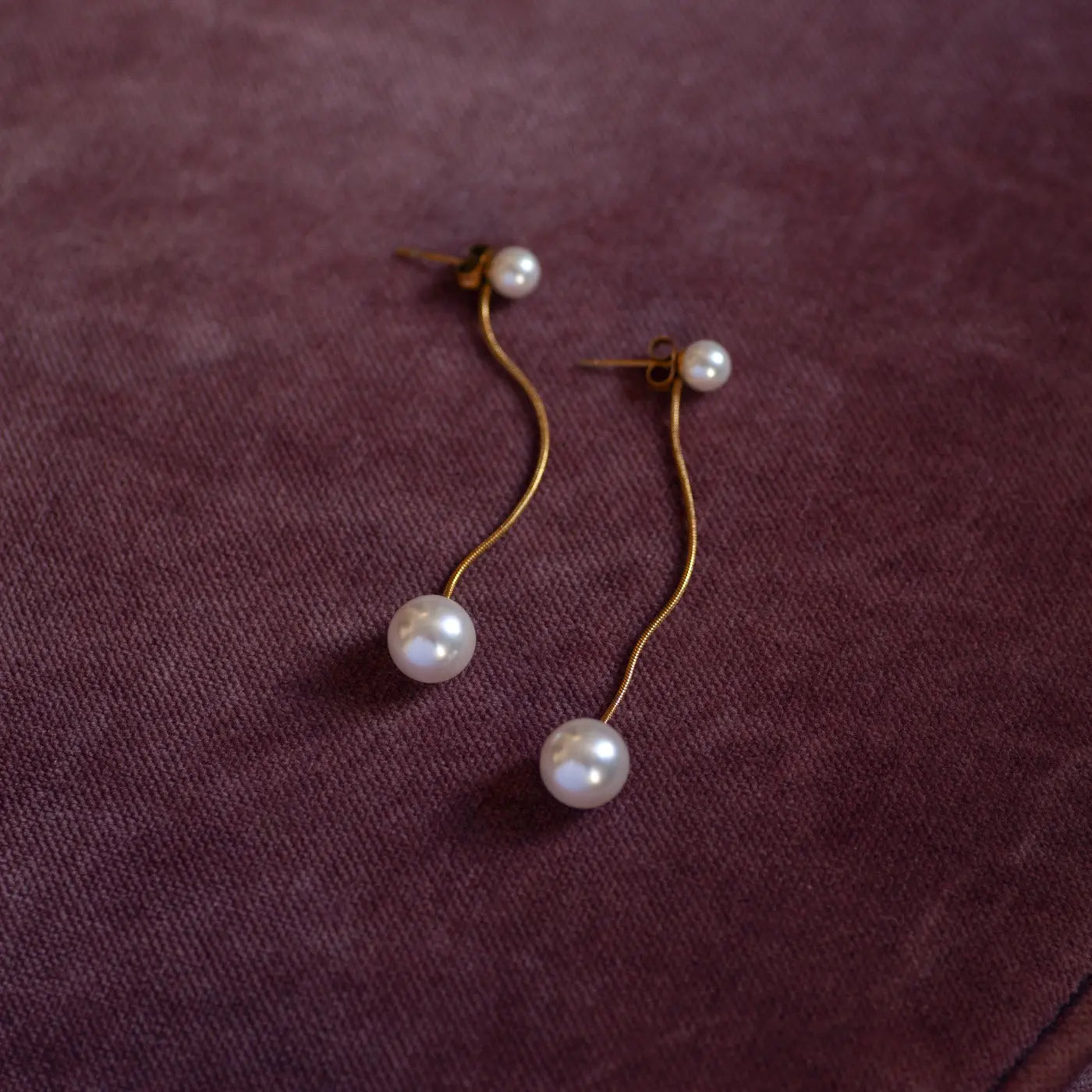 Estelle - Perlenketten-Ohrringe aus Edelstahl