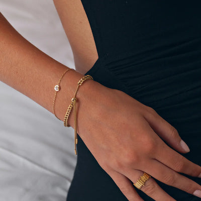 Zoe - Kettenarmband im Makramee-Stil aus Edelstahl
