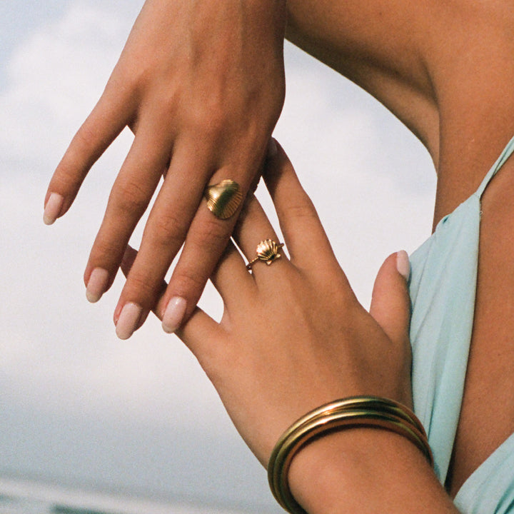 Ane -  Seashell Open Ring Stainless Steel
