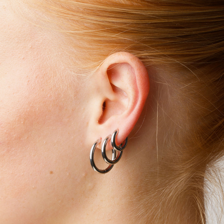 Hollie - Orecchini a cerchio 13mm Acciaio inossidabile