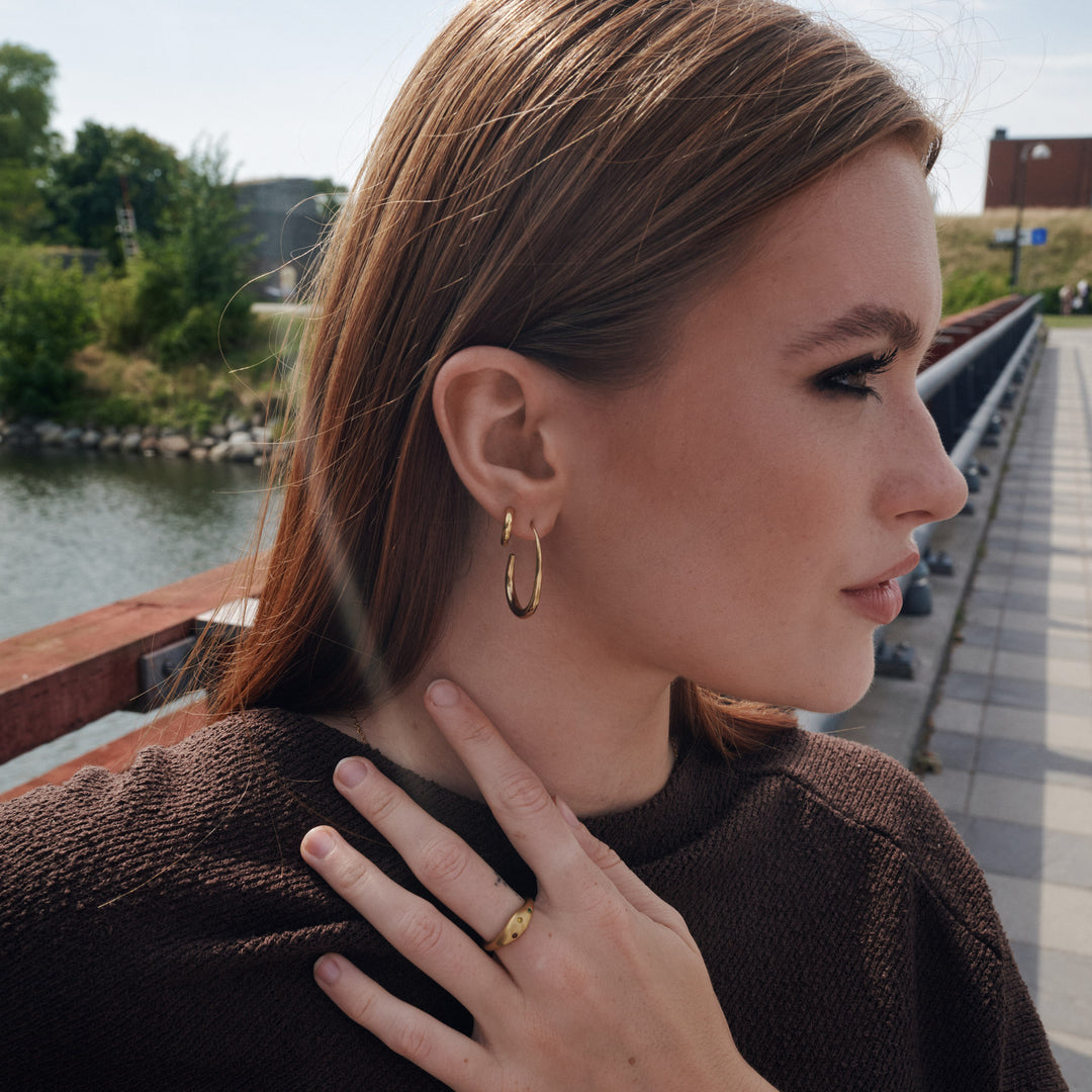 Hollie - Boucles d'oreilles créoles 13mm acier inoxydable