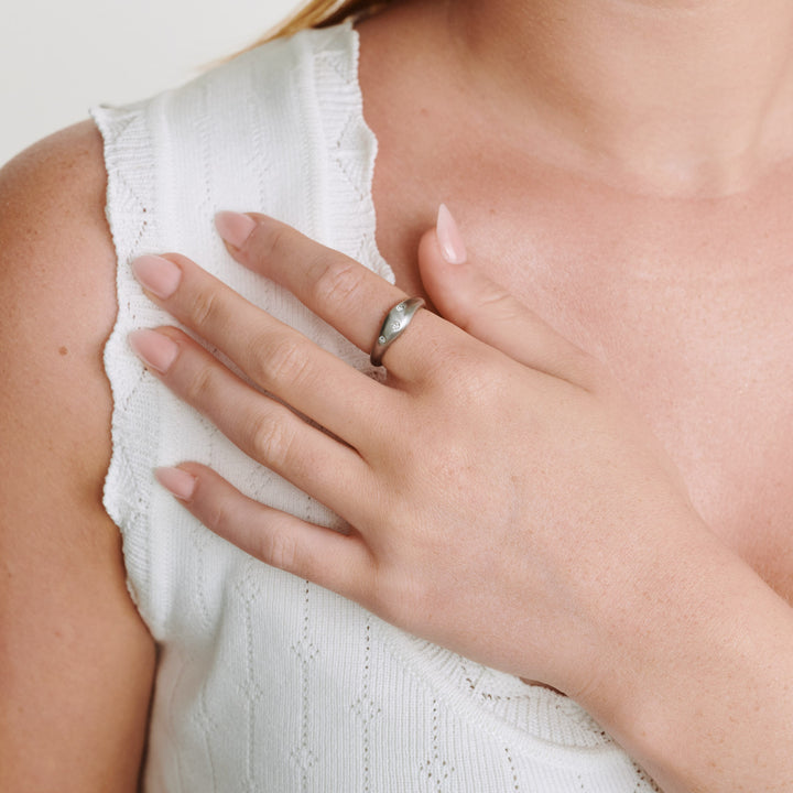 Eline - Anello di Cristallo in Acciaio Inossidabile