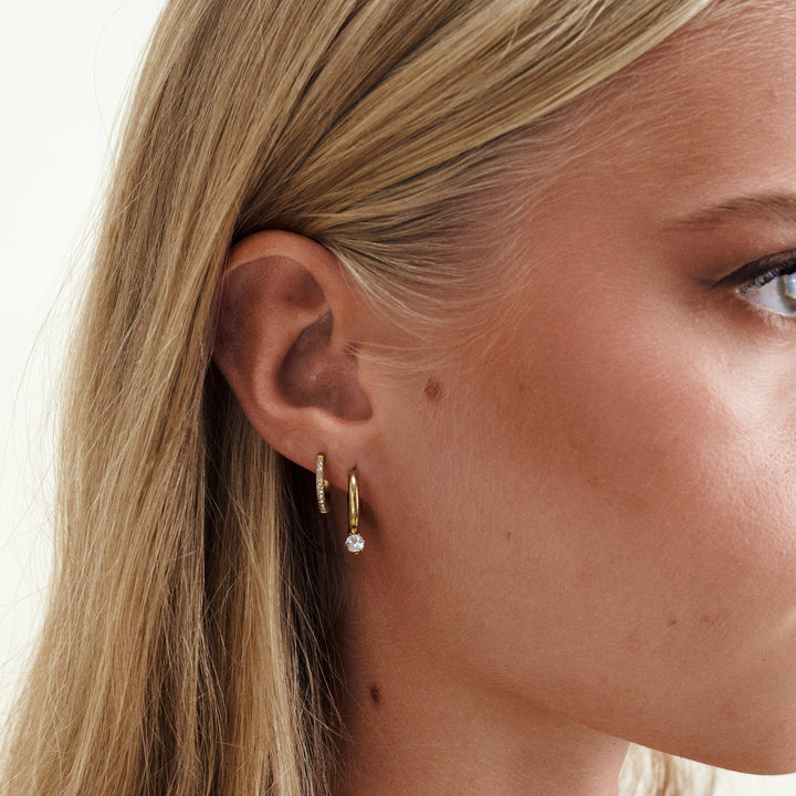 Nilea - Orecchini a cerchio in cristallo acciaio inossidabile