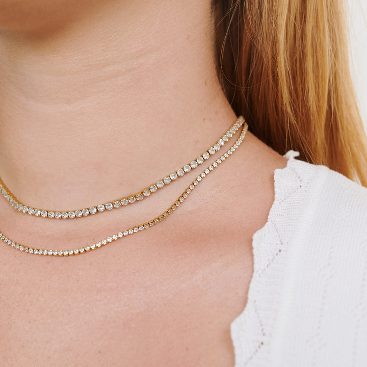 Melina - Collier en cristal en acier inoxydable