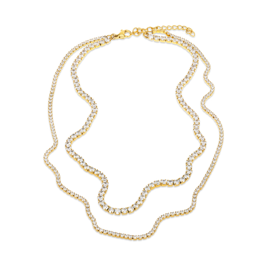 Melina - Collier en cristal en acier inoxydable