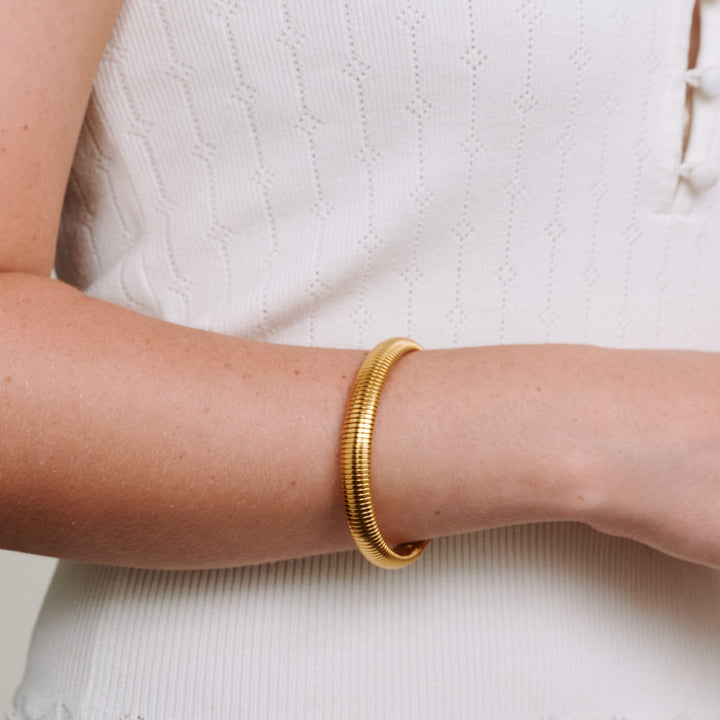 Limei - Bracciale Rigido Elasticizzato in Acciaio Inossidabile