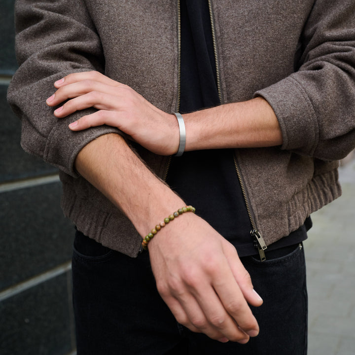 Tage - Bracelet Jonc Cannelé en Acier Inoxydable