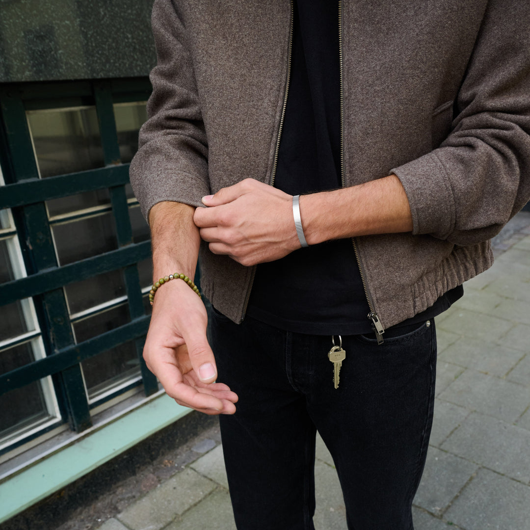 Tage - Bracelet Jonc Cannelé en Acier Inoxydable