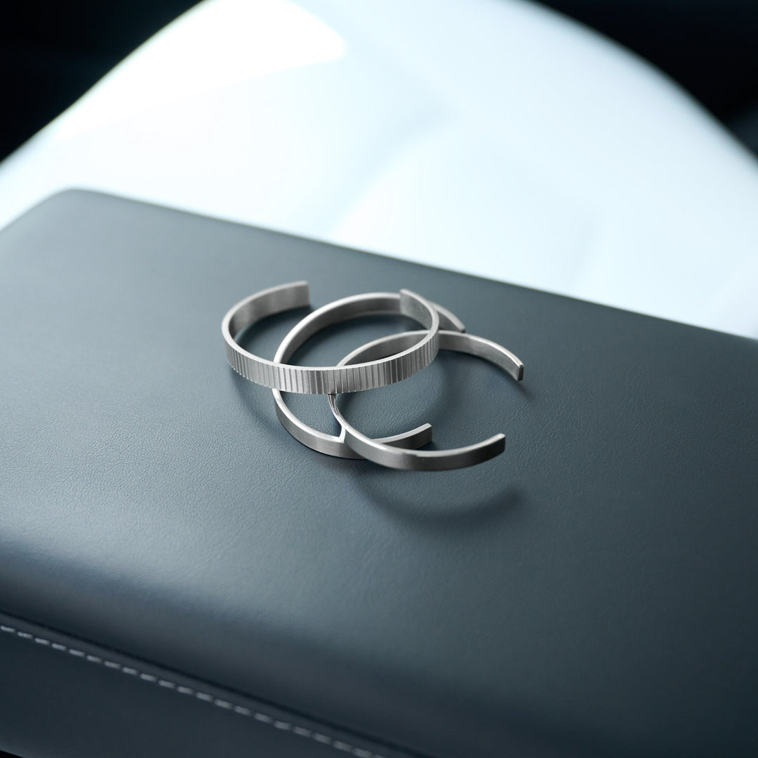 Tage - Bracelet Jonc Cannelé en Acier Inoxydable