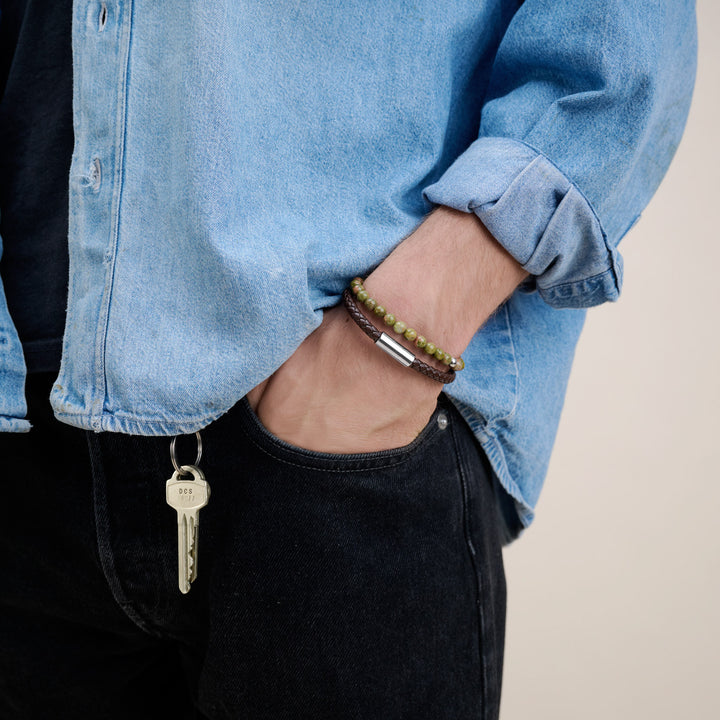 Oliver - Bracciale in pelle Acciaio inossidabile