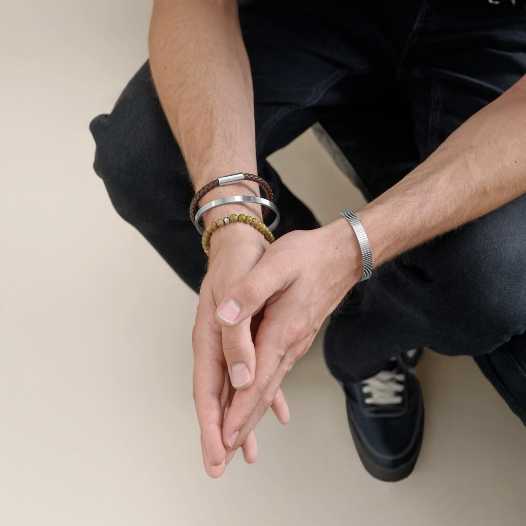 Oliver - Bracciale in pelle Acciaio inossidabile