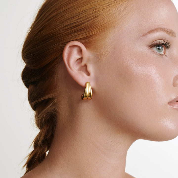 Tara - Orecchini a goccia Chunky in acciaio inossidabile