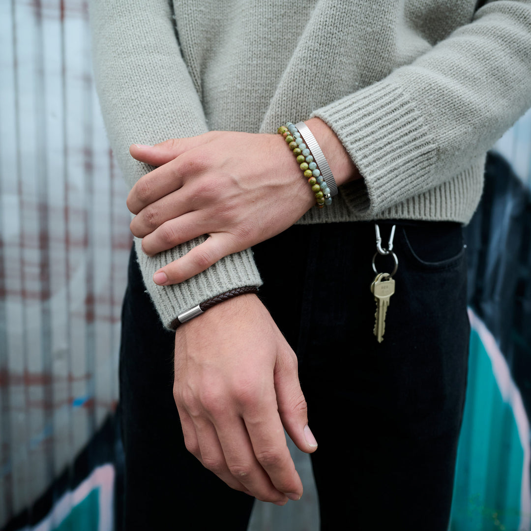 Erik - Steinperlenarmband Edelstahl