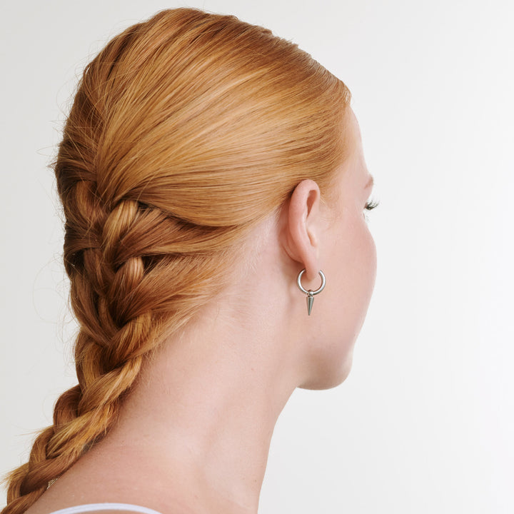Pim - Boucles d'oreilles à cerceau avec pointes en acier inoxydable