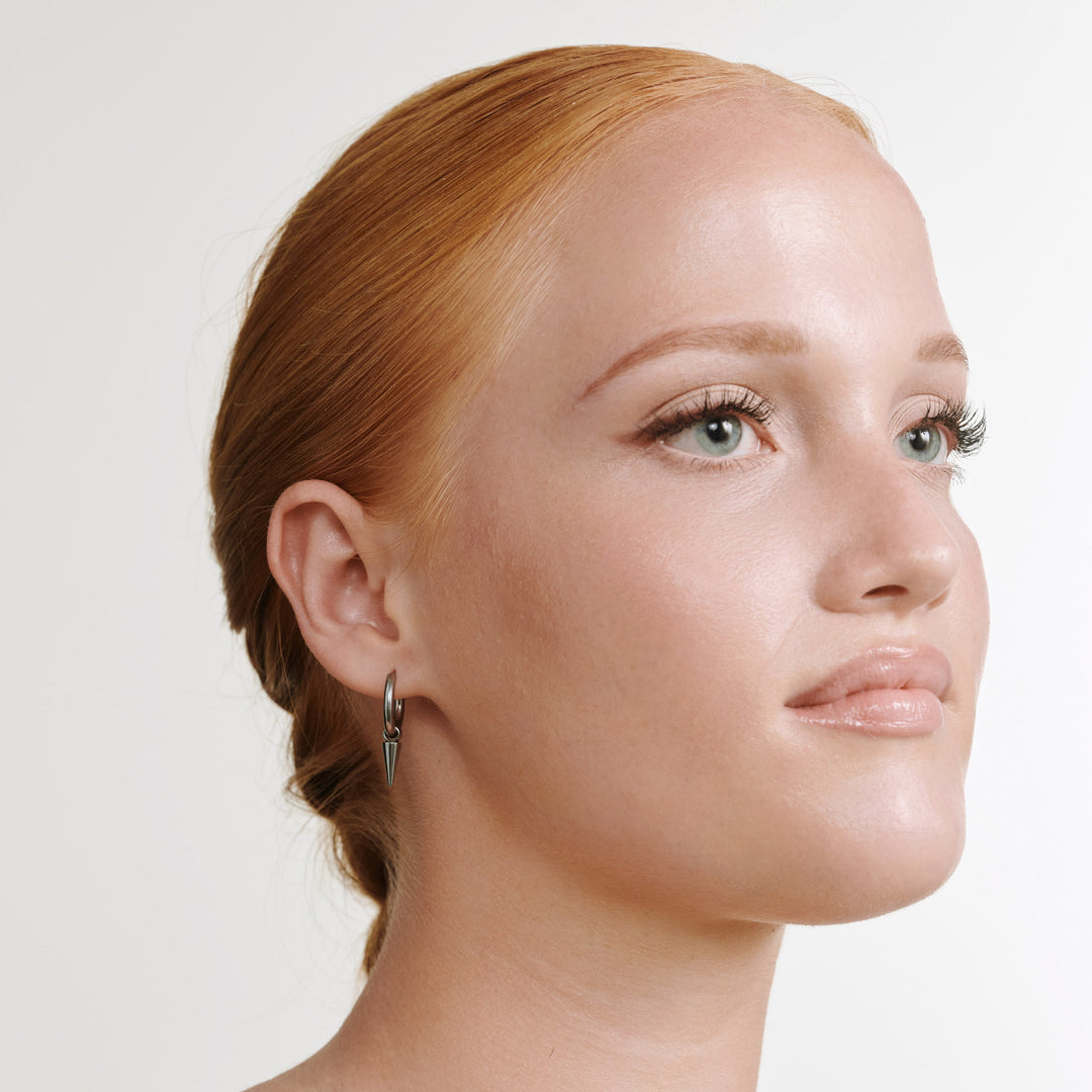 Pim - Boucles d'oreilles à cerceau avec pointes en acier inoxydable