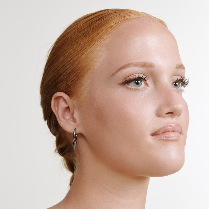 Pim - Boucles d'oreilles à cerceau avec pointes en acier inoxydable