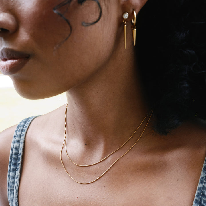 Pim - Boucles d'oreilles à cerceau avec pointes en acier inoxydable