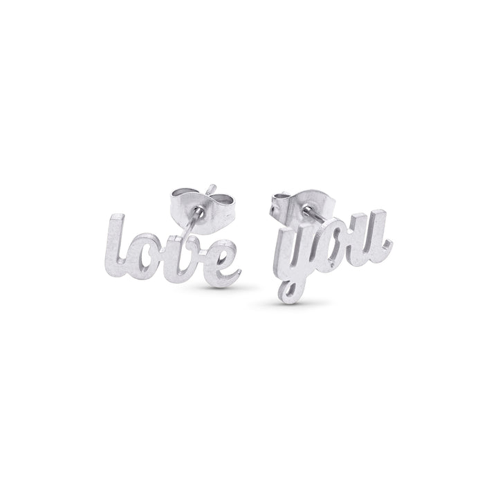 Ina - Boucles d'oreilles clous Love You en acier inoxydable