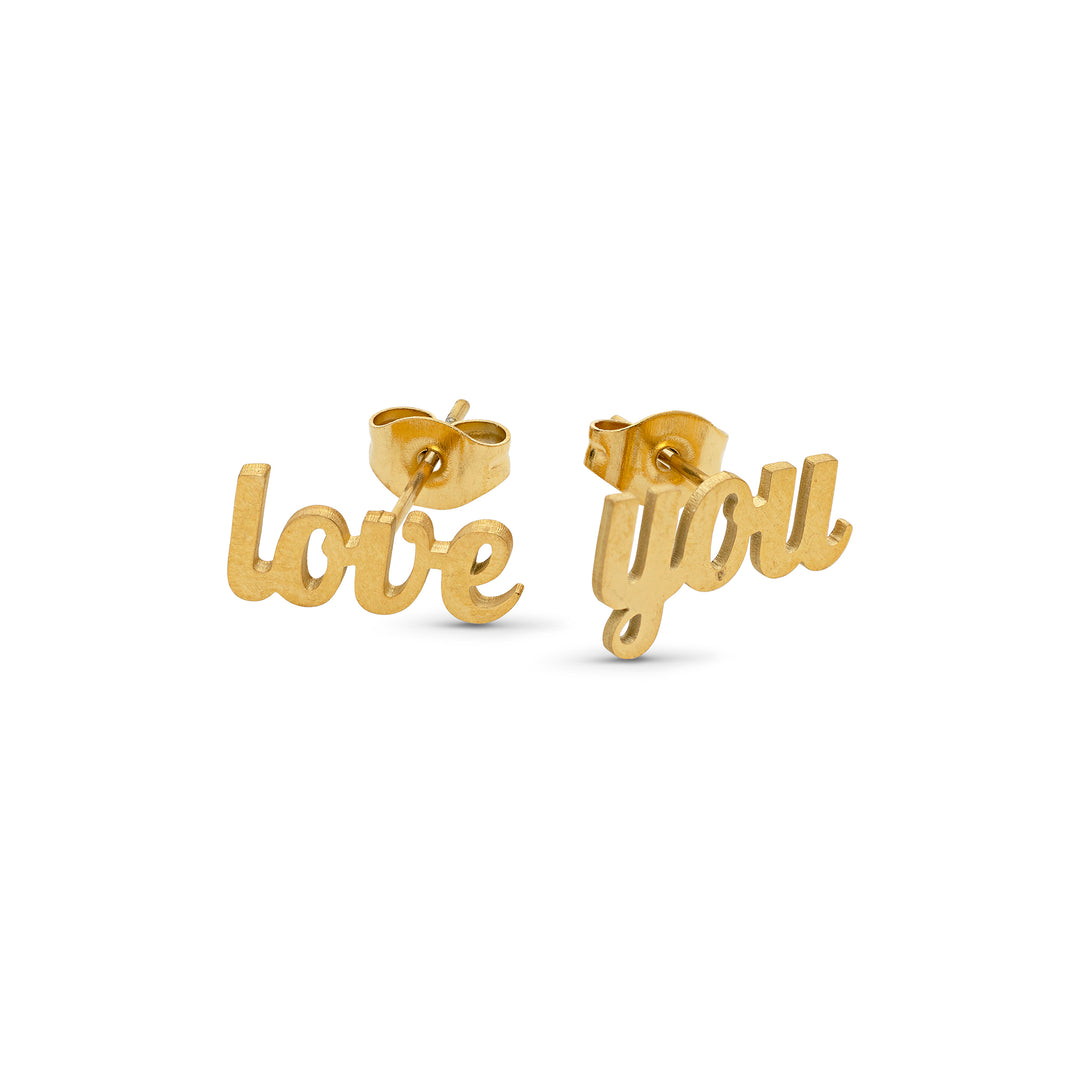 Ina - Boucles d'oreilles clous Love You en acier inoxydable
