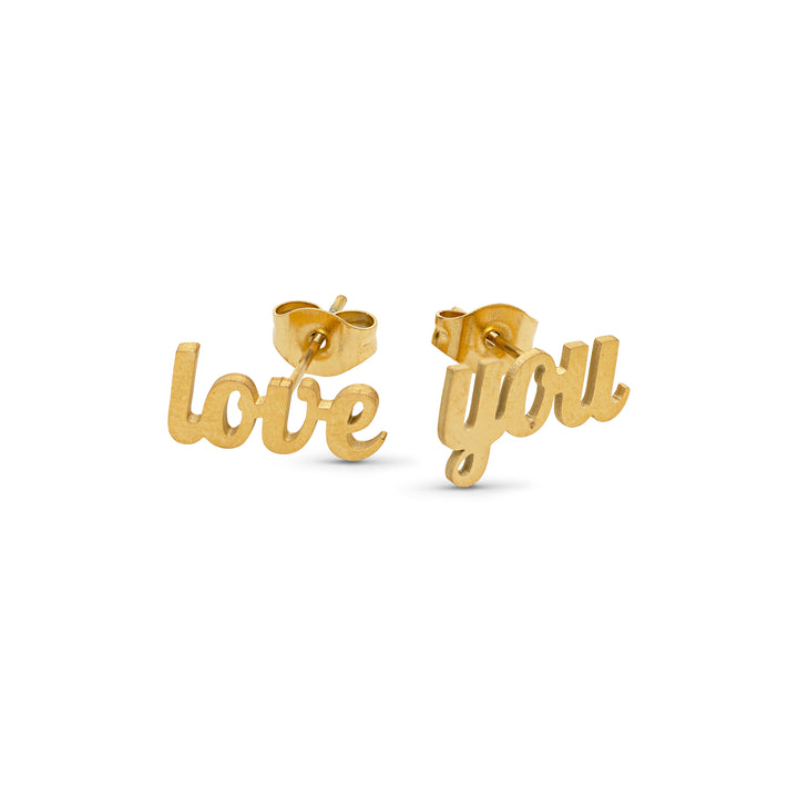 Ina - Boucles d'oreilles clous Love You en acier inoxydable