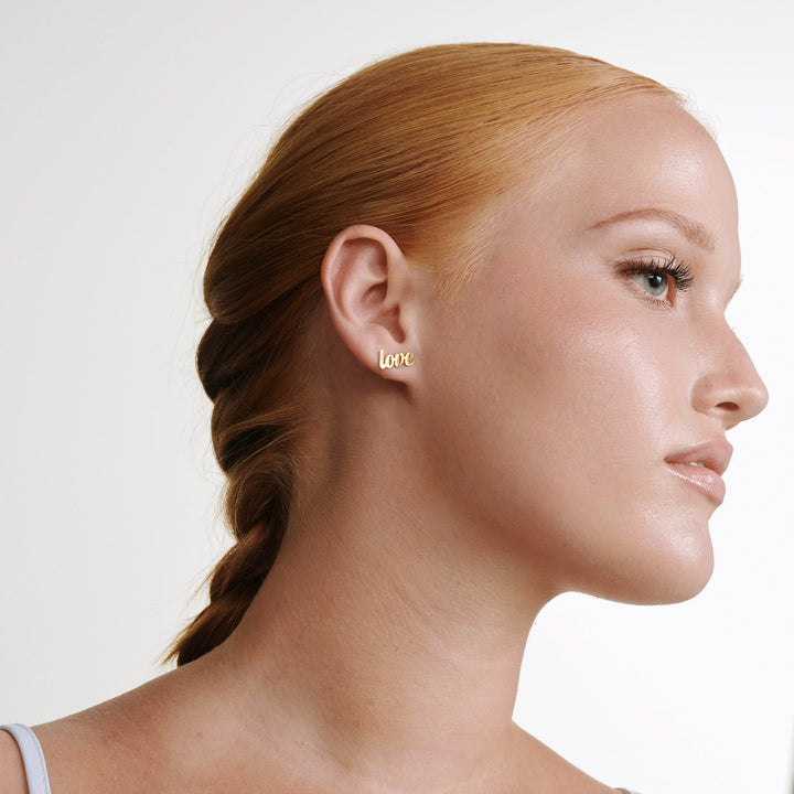 Ina - Boucles d'oreilles clous Love You en acier inoxydable