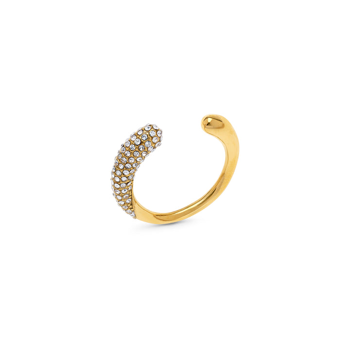 Tolouse - Open Crystal Ring Stainless Steel