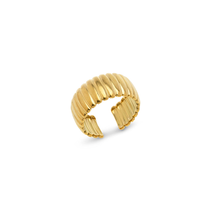 Nova - Bague côtelée en acier inoxydable