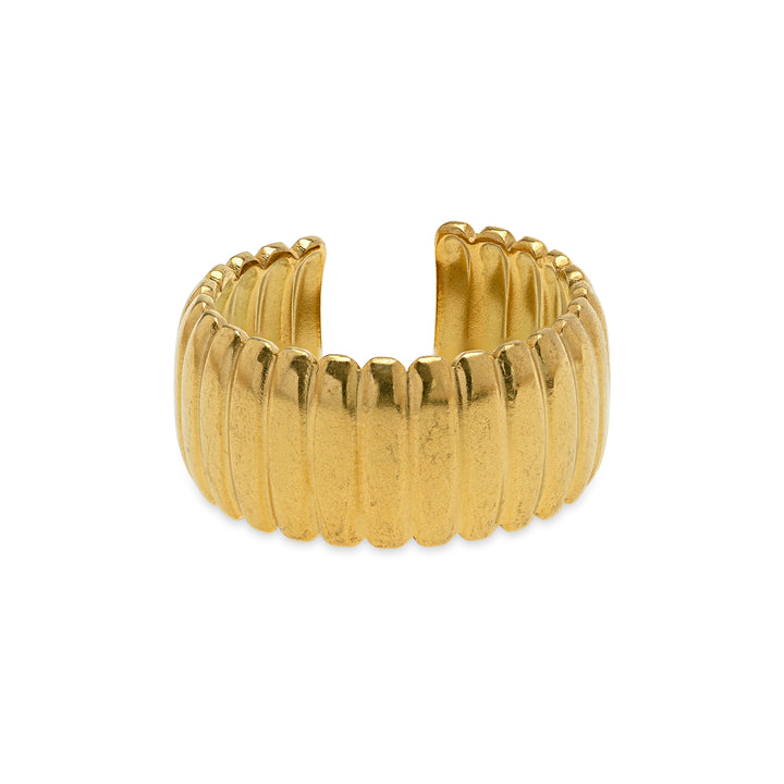 Nova - Bague côtelée en acier inoxydable