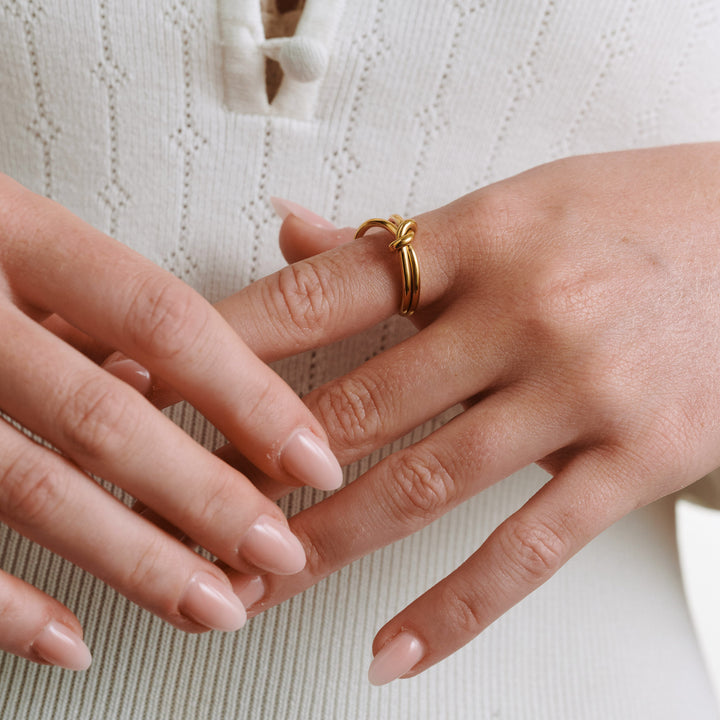 Poppy - Bague Nœud Acier Inoxydable