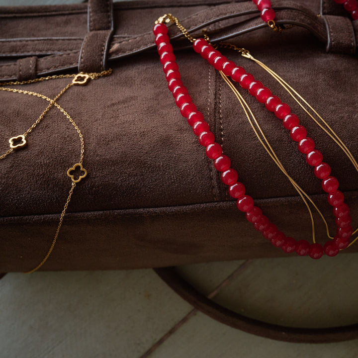 Jenna - Klee Halskette Edelstahl