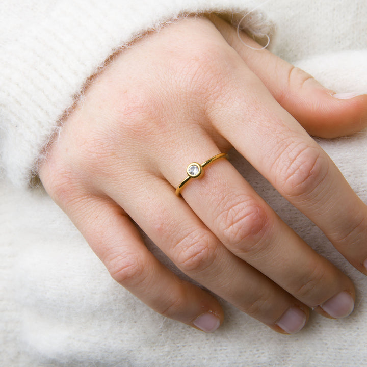 Lovelia - Anello in Cristallo in Acciaio Inossidabile