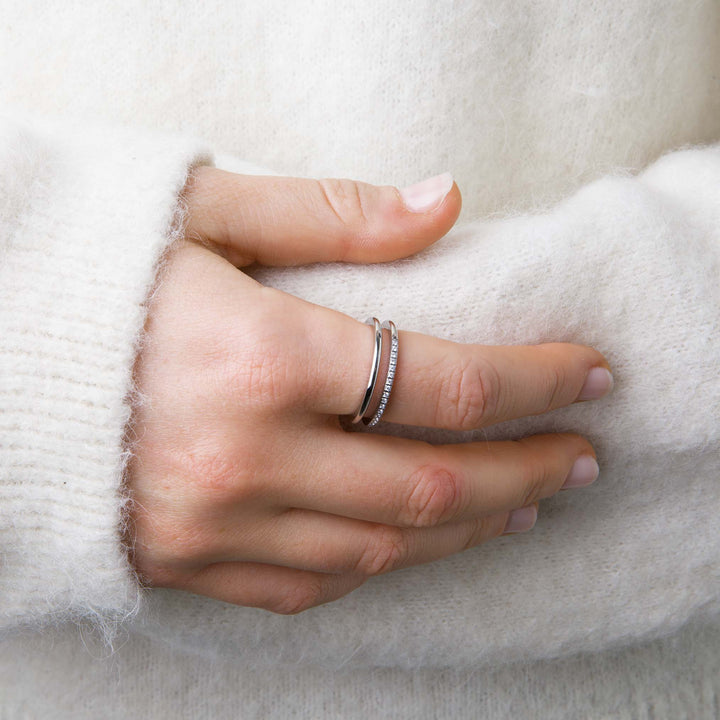 Melissa - Bague Duo Cristal en Acier Inoxydable