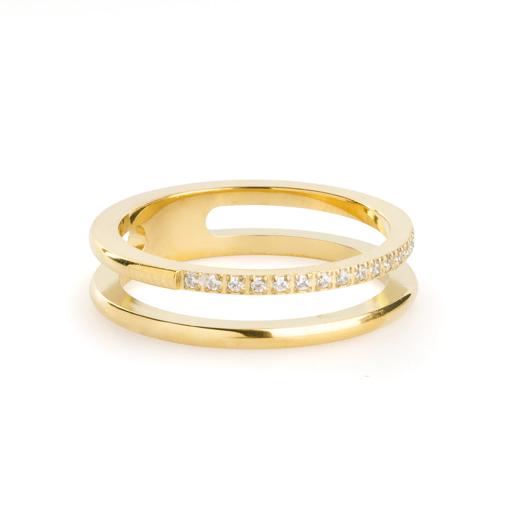 Melissa - Bague Duo Cristal en Acier Inoxydable