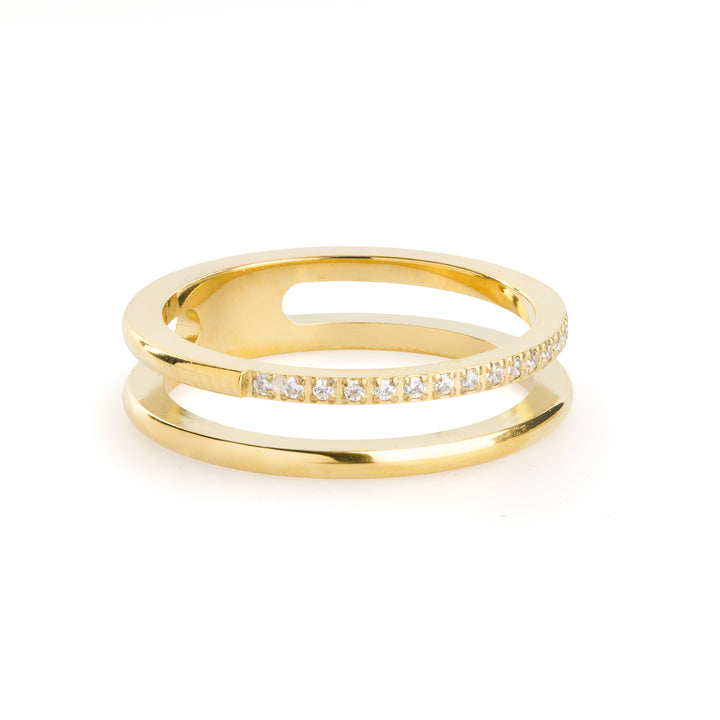 Melissa - Bague Duo Cristal en Acier Inoxydable