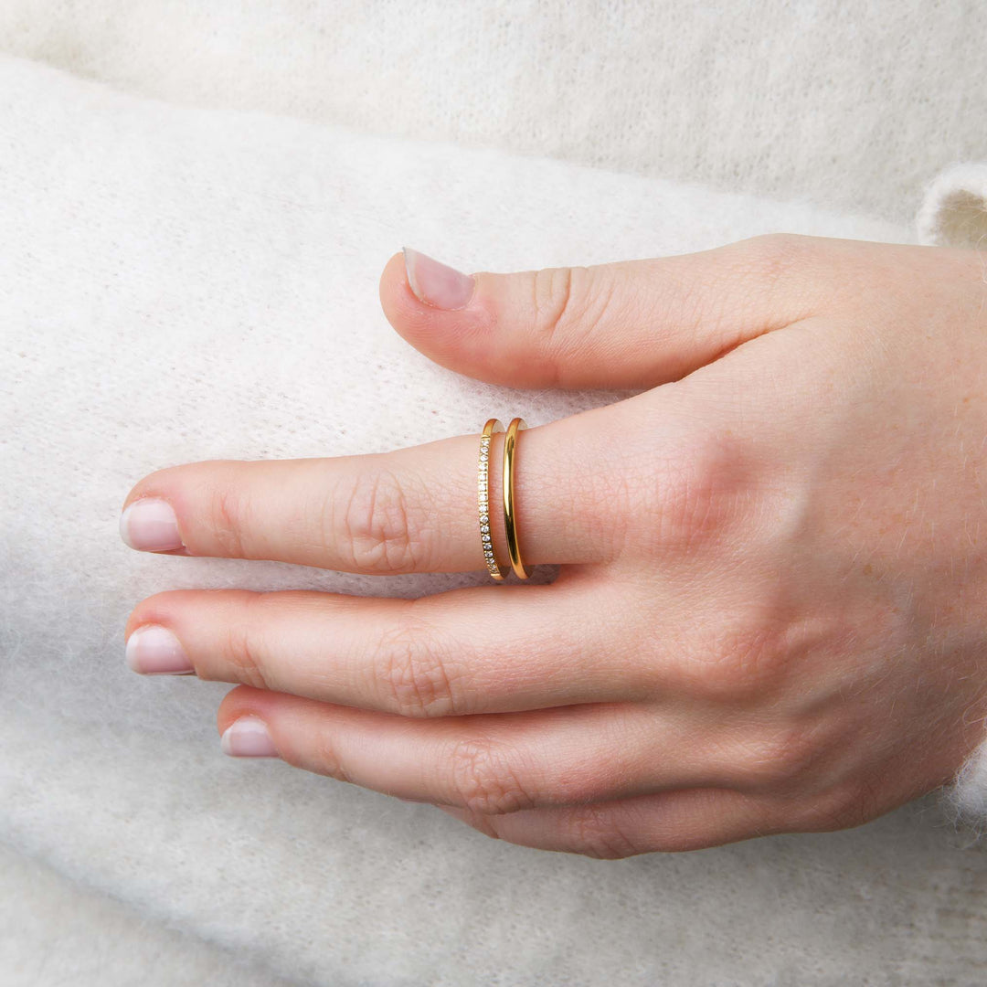 Melissa - Bague Duo Cristal en Acier Inoxydable