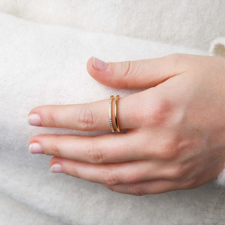 Melissa - Bague Duo Cristal en Acier Inoxydable