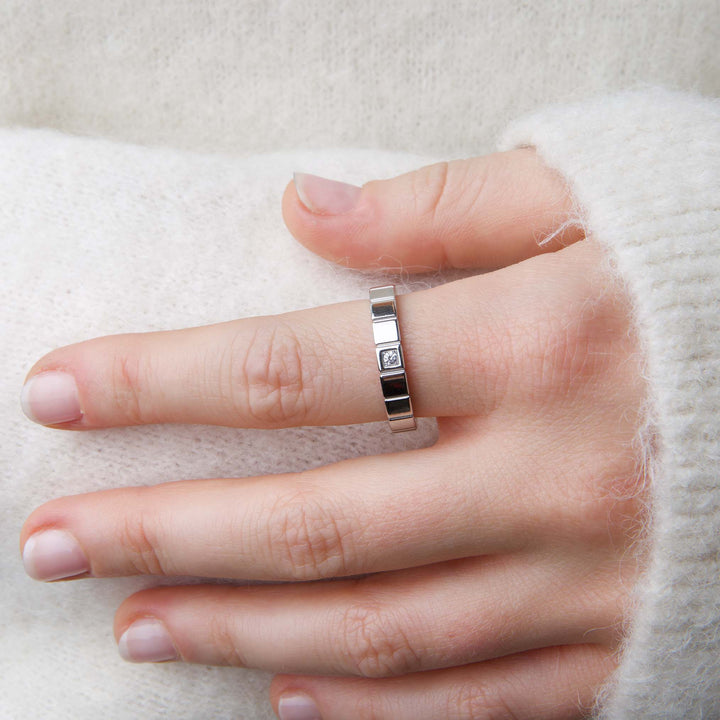 Emelyn - Anello di Cristallo in Acciaio Inossidabile