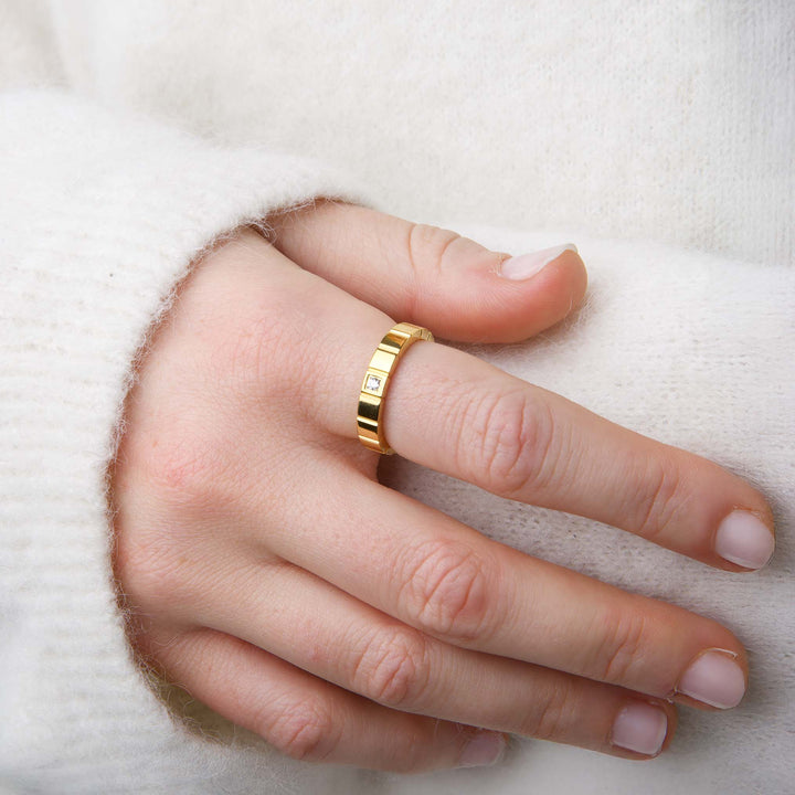 Emelyn - Anello di Cristallo in Acciaio Inossidabile