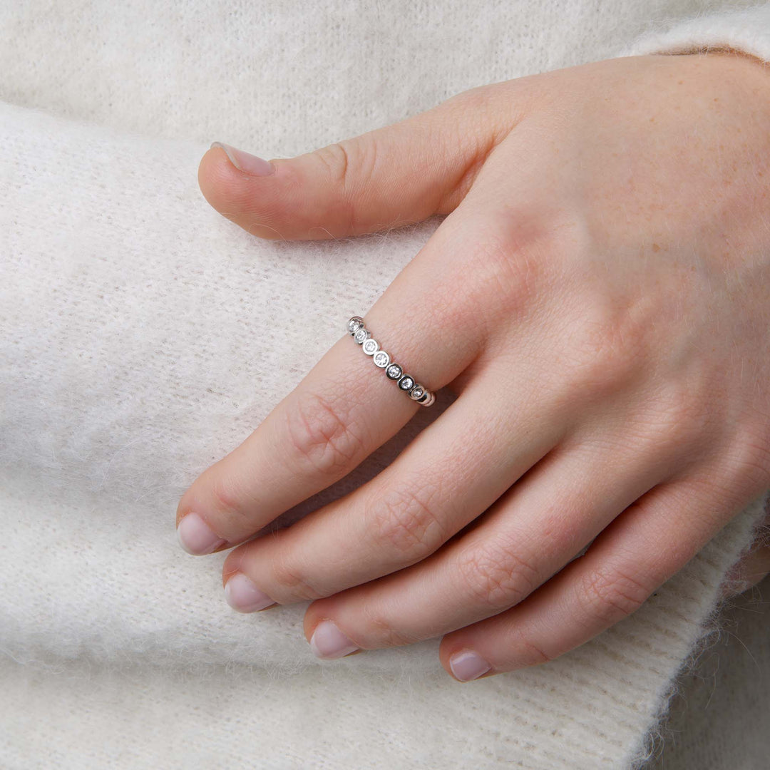 Pernilla - Bague en Cristal en Acier Inoxydable
