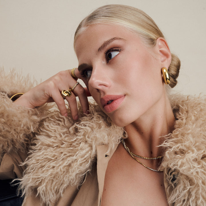Pernilla - Bague en Cristal en Acier Inoxydable