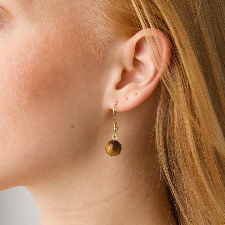 Birgit - Tiger Eye Ohrringe Edelstahl