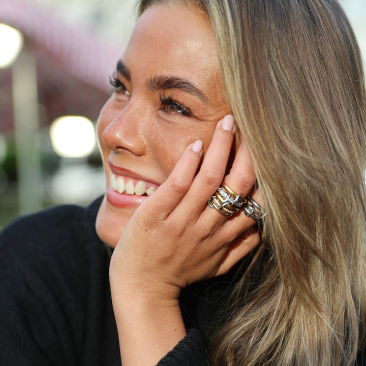 Kristina - Anello Impilato Lusso in Acciaio Inossidabile