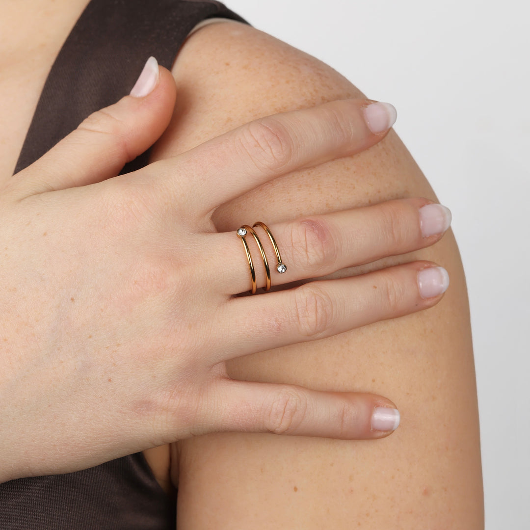 Lykke - Kristallwirbelring Edelstahl