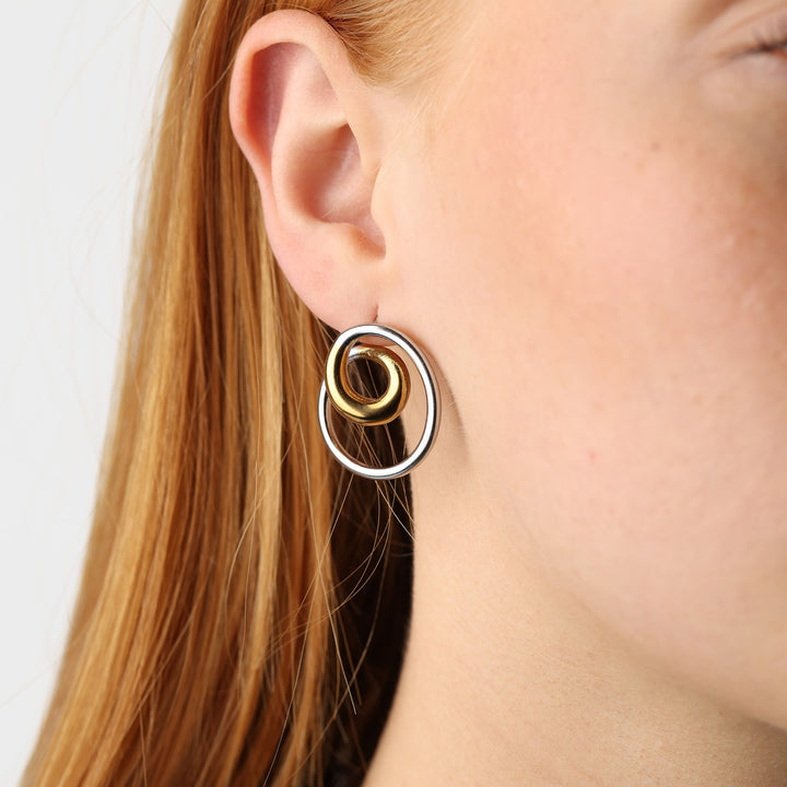 Lara - Boucles d'oreilles clous tourbillonnantes en acier inoxydable