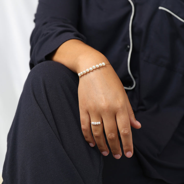 Loanna - Bracelet délicat en perles en acier inoxydable