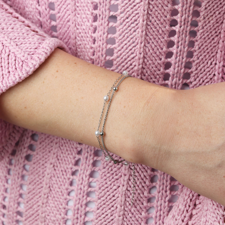 Lo - Bracciale a catena stratificata in acciaio inox